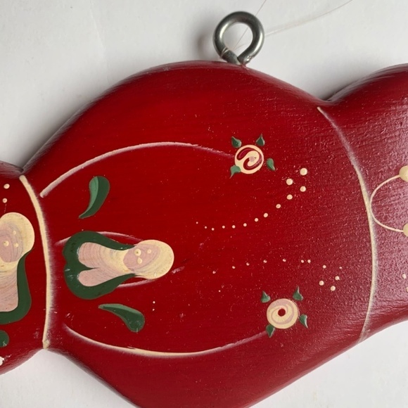 Red Merry Christmas Hanging Wood Sign Wall Plaque Ribbon Bow Hand Painted 24” - Picture 9 of 16